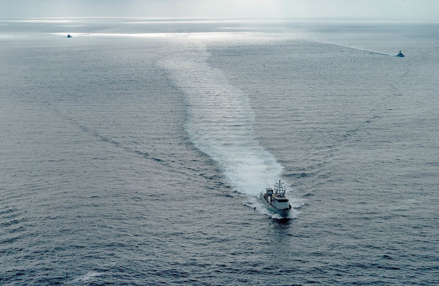 環太平洋合同演習RIMPAC 2022に参加した米海軍の無人水上艇ノマド、レンジャー、シーハンター
